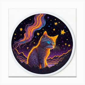 Cat Colored Sky (113) Canvas Print