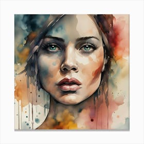 Watercolor Of A Woman 1 Canvas Print