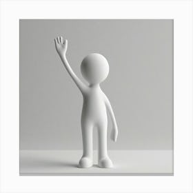 3d Character Waving Canvas Print