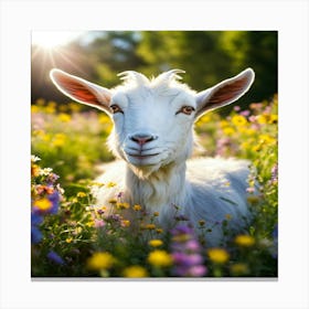 Goat In The Meadow Canvas Print