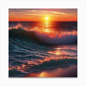 Sunset At The Beach 136 Canvas Print