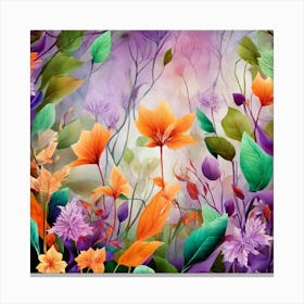 Flowers In The Forest Canvas Print