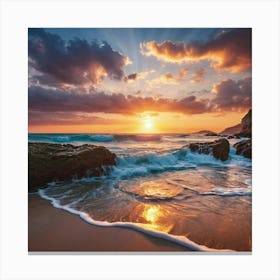 Sunset On The Beach 7 Canvas Print