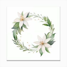 Lily Wreath Canvas Print