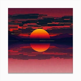 Sunset Pixel Art Canvas Print