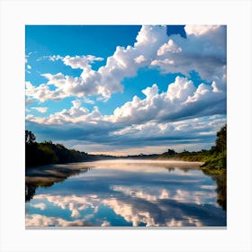 Reflection Of Clouds In A River Canvas Print