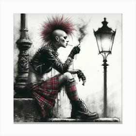 Scottish Punk Female Rocker Canvas Print