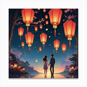 Default Wish Lanterns For Love Art 1 Canvas Print