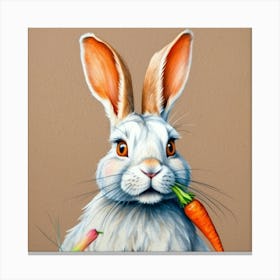 Rabbit With Carrot 7 Canvas Print