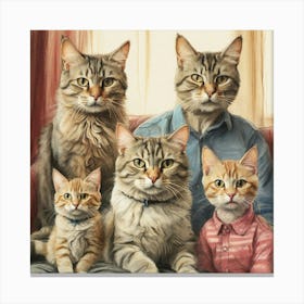 Family Of Cats 1 Canvas Print