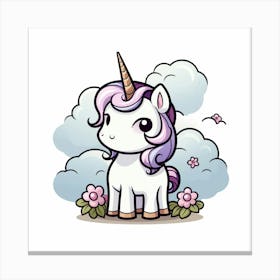 Unicorn With Rainbow Mane 21 Canvas Print