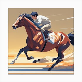 Horse Racing Illustration Canvas Print
