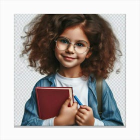 Little Girl With Glasses Canvas Print