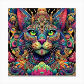 Psychedelic Cat 6 Canvas Print