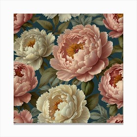 Peony Flower Wallpaper Canvas Print