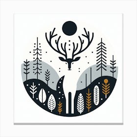 Scandinavian style, Deer 2 Canvas Print