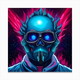 Neon Skull Canvas Print