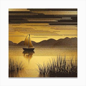 Sailboat On The Lake Canvas Print