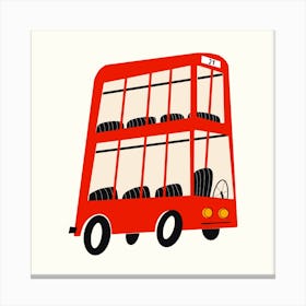 The Good People Company Red Bus Square Canvas Print