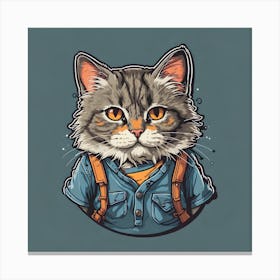 Cat With Backpack Canvas Print