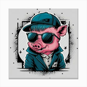 Hip Hop Pig Canvas Print