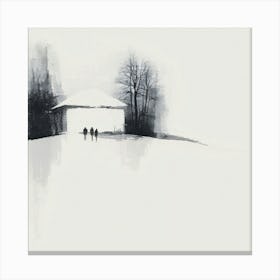 House In The Snow Canvas Print