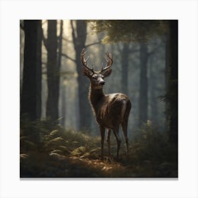 Deer In The Forest 101 Canvas Print