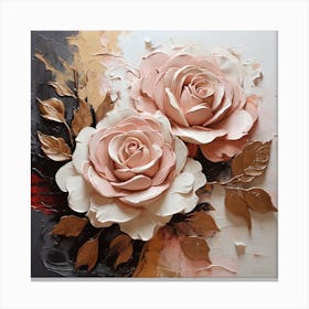Large cream rose flower Canvas Print