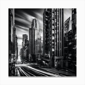 Cityscape In Black And White Canvas Print