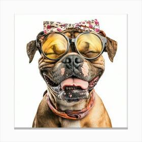 Dog In Sunglasses Canvas Print