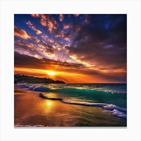 Sunset On The Beach 537 Canvas Print