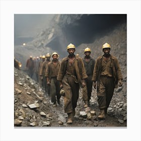 Men In Coal Mines Canvas Print