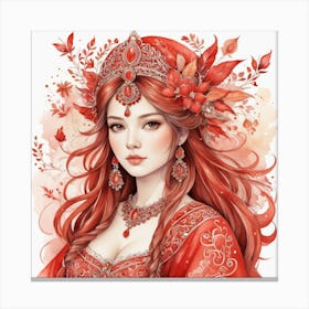 Beautiful Woman in Red Canvas Print