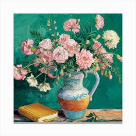 Flowers In A Vase Oleanders, Vincent Van Gogh Dining Room Art Print Canvas Print