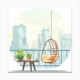 Balcony With Swing Chair 1 Canvas Print