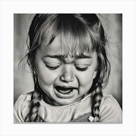 Crying Little Girl Canvas Print