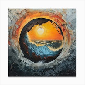 Sunset Through A Hole Canvas Print