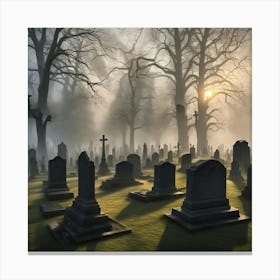 Graveyard At Sunrise Canvas Print