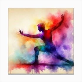 Yoga Pose Watercolor Illustration Canvas Print