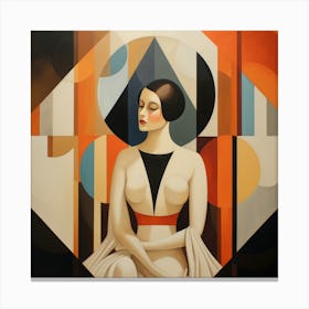 Geometric Italian Woman 03 Canvas Print