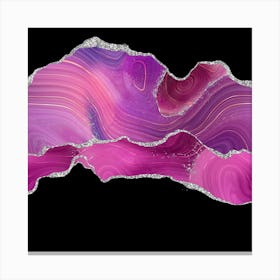 Magenta & Silver Agate Texture 04 1 Canvas Print