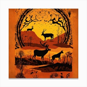 Deer In The Forest Canvas Print