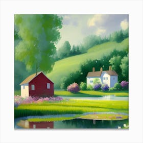 House On The Pond Canvas Print