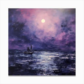 Monet's Purple Rhapsody: Seawater Melody Canvas Print