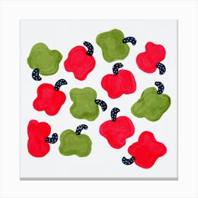 Green And Red Peppers Canvas Print