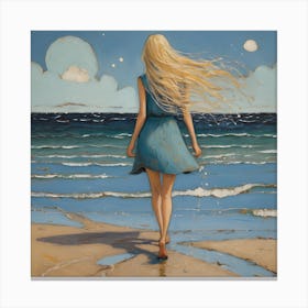 'The Girl With Long Hair' Canvas Print