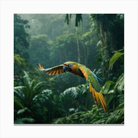 Parrot In The Rainforest Canvas Print
