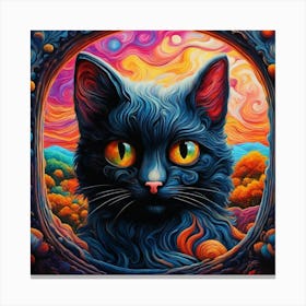 Cat In A Window Canvas Print