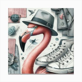 Winged Wanderer in White Sneakers: A Journey of Style and Grace Canvas Print
