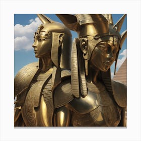Egyptian Statues Canvas Print